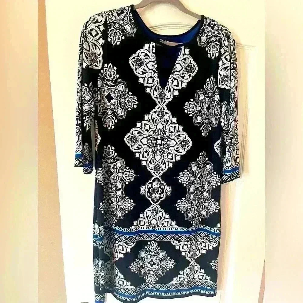 Roz & Ali Beautiful Pattern Dress Womens SZ 8